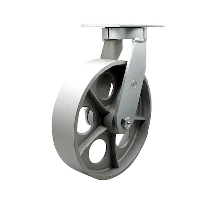 Service Caster 10'' Heavy Duty Red Semi Steel Cast Iron Wheel Swivel Caster with Swivel Lock CRAN-SCC-KP92S1030-SSR-BSL